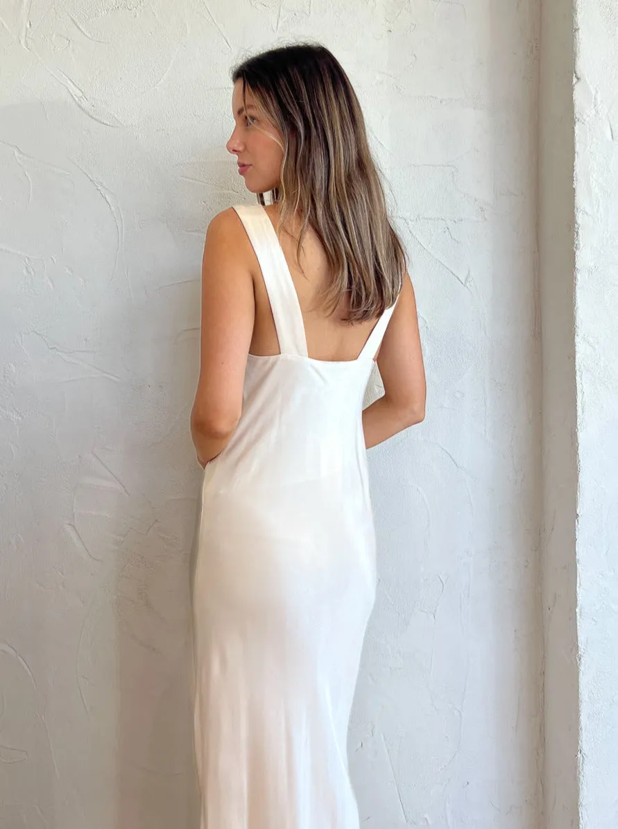 Shona Joy Plunge Midi Dress in Cream