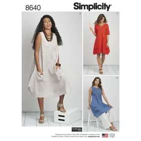 Simplicity Pattern 8640 Women’s  /  Plus Size Dress or Tunic