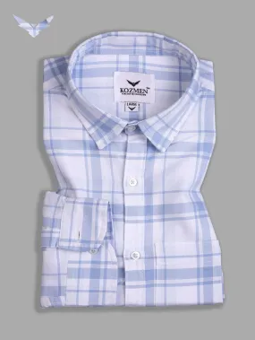 Sky Blue with Shades Madras Check Cotton Shirt