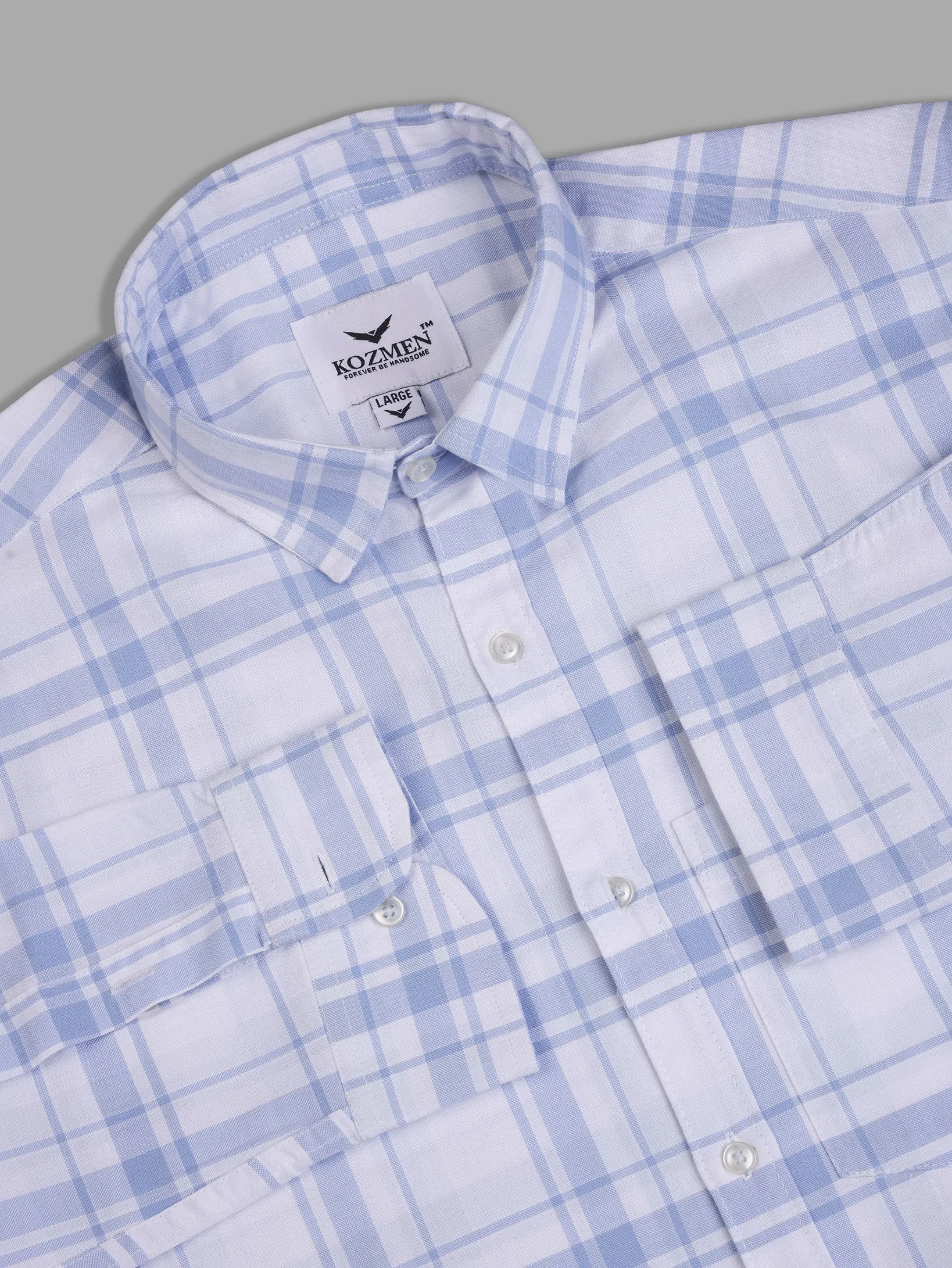 Sky Blue with Shades Madras Check Cotton Shirt
