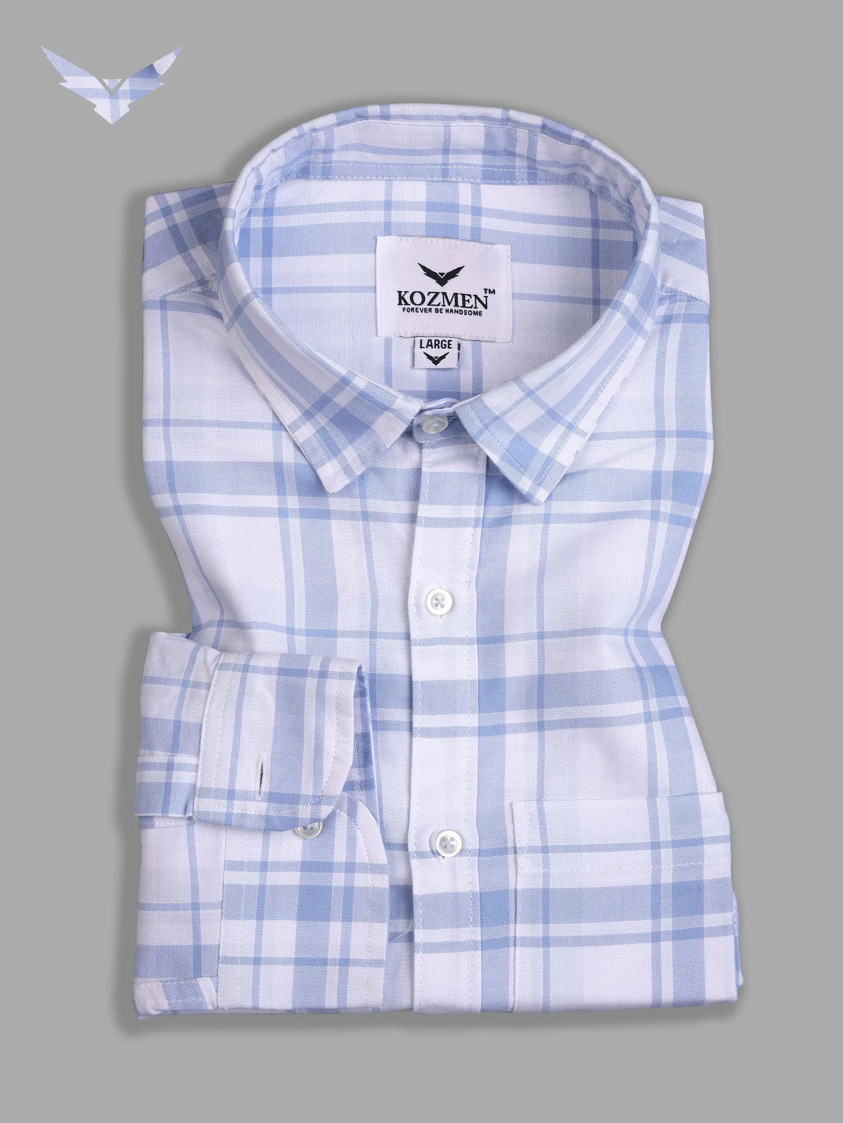 Sky Blue with Shades Madras Check Cotton Shirt