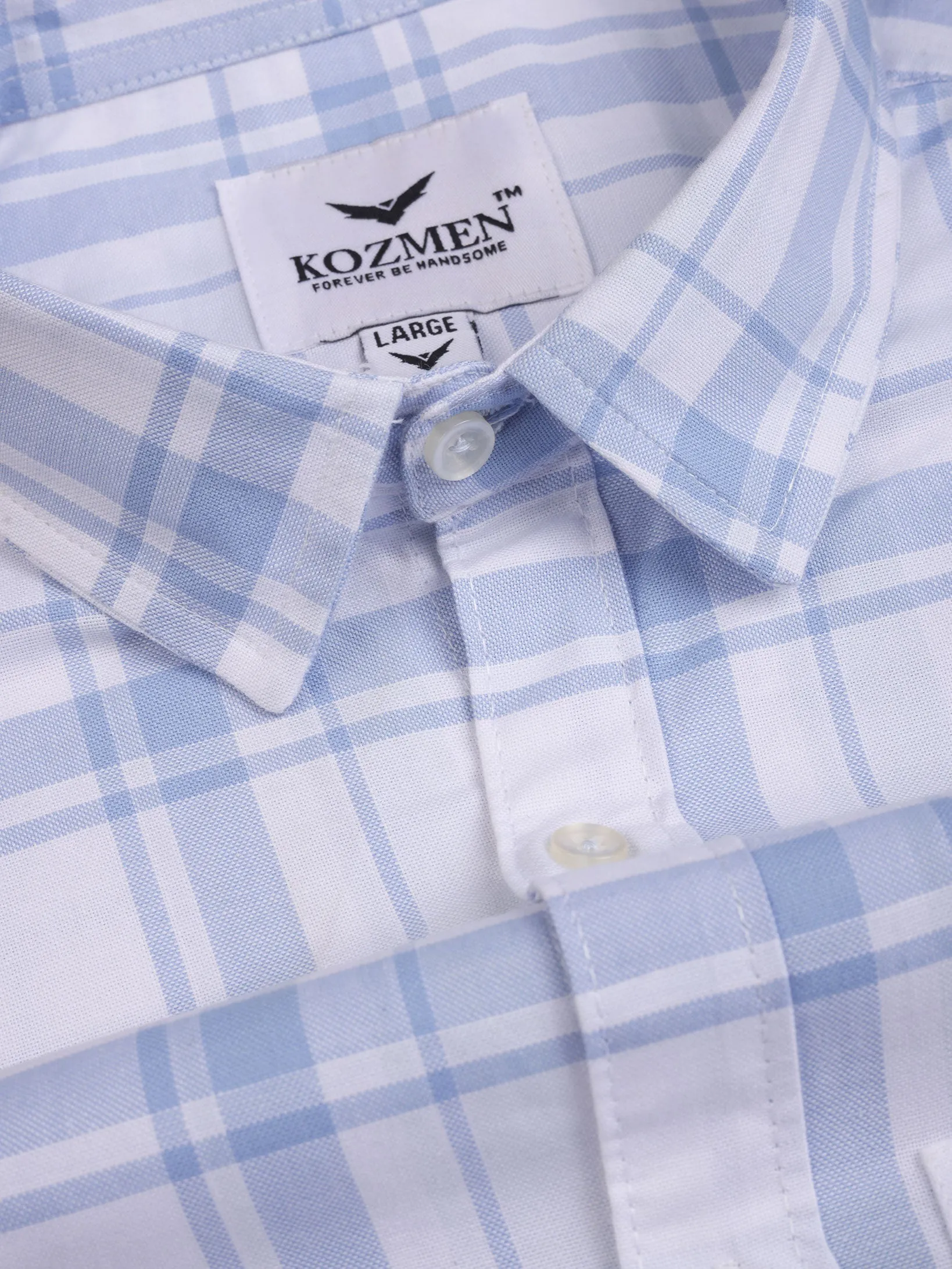 Sky Blue with Shades Madras Check Cotton Shirt