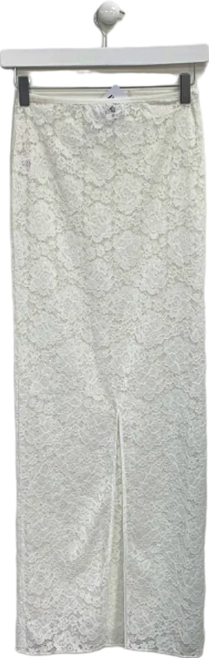 SLA White Lace Midi Skirt XXS