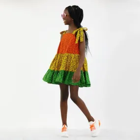 SLEEVELESS ANKARA DRESS - MULTICOLOUR