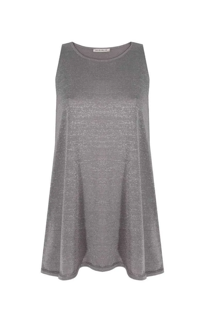 Sleeveless Anthracite Tunic