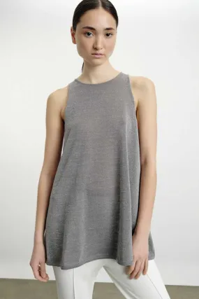 Sleeveless Anthracite Tunic