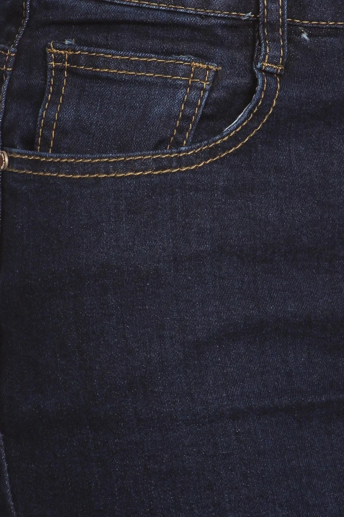 Solid Denim Skirt Knee Length