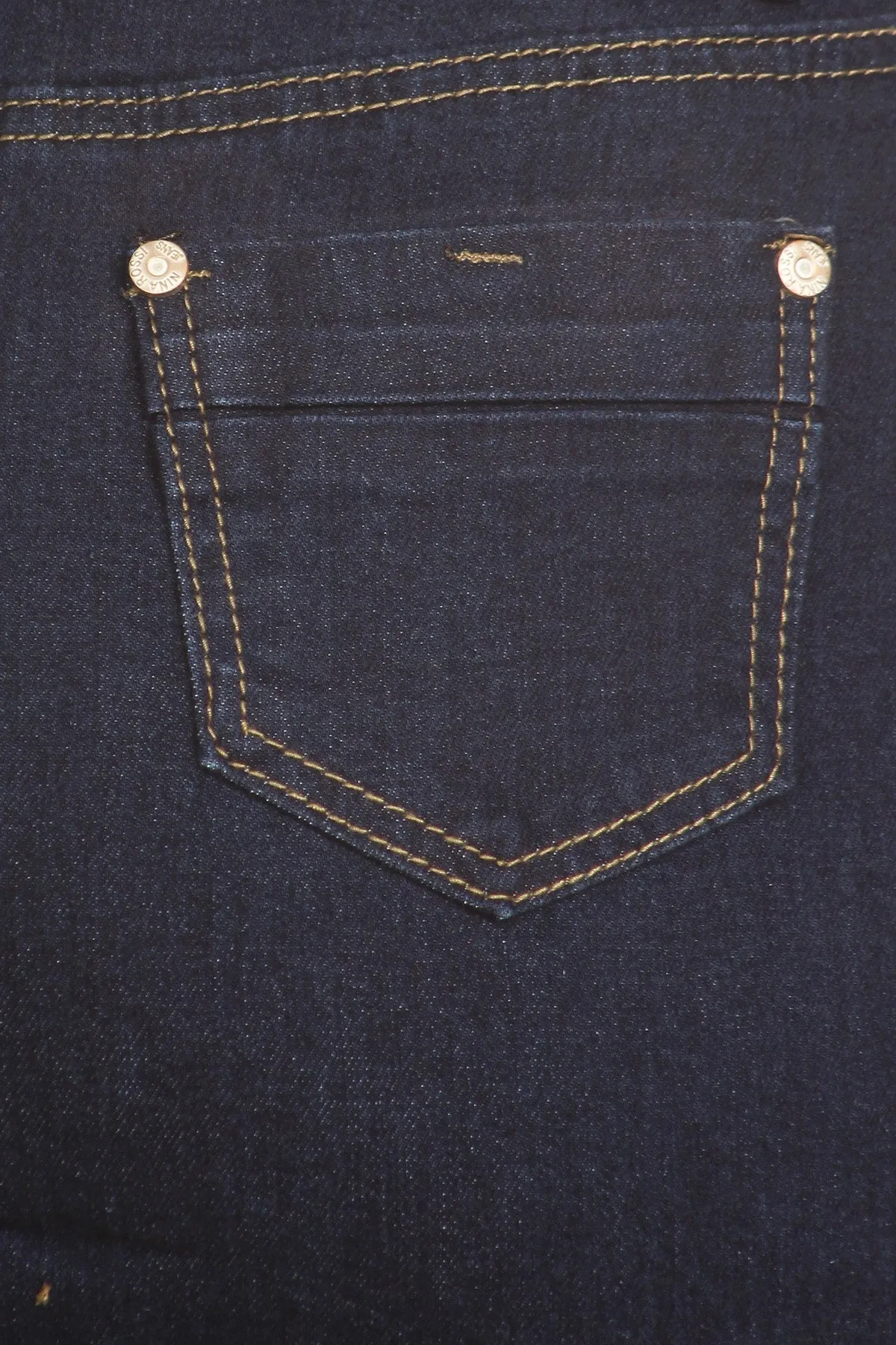 Solid Denim Skirt Knee Length