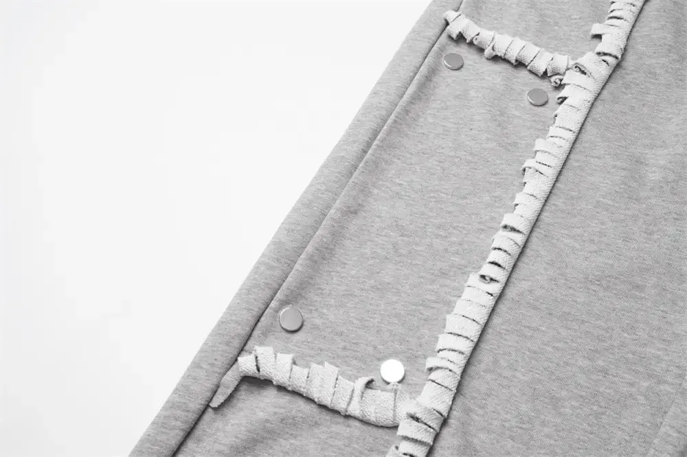 Spliced Button Patchwork Pants