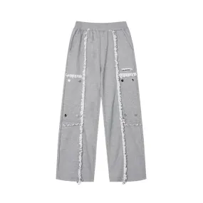 Spliced Button Patchwork Pants