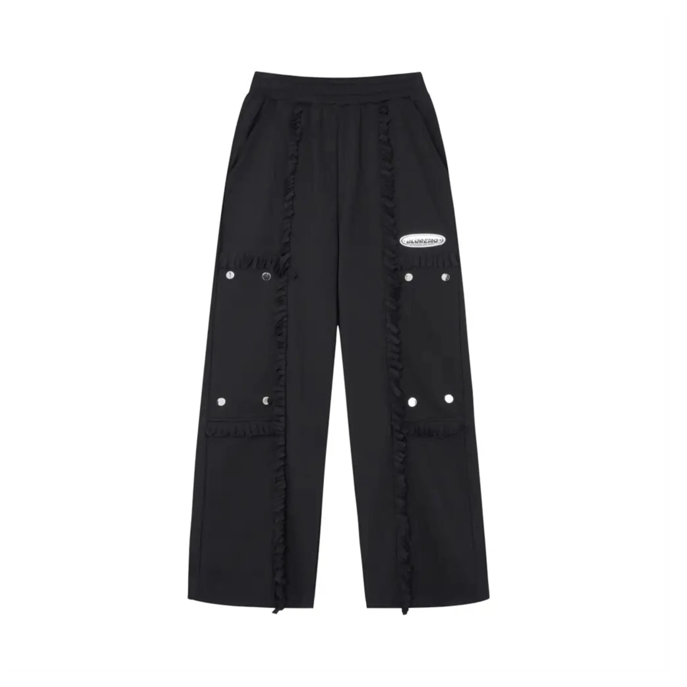 Spliced Button Patchwork Pants