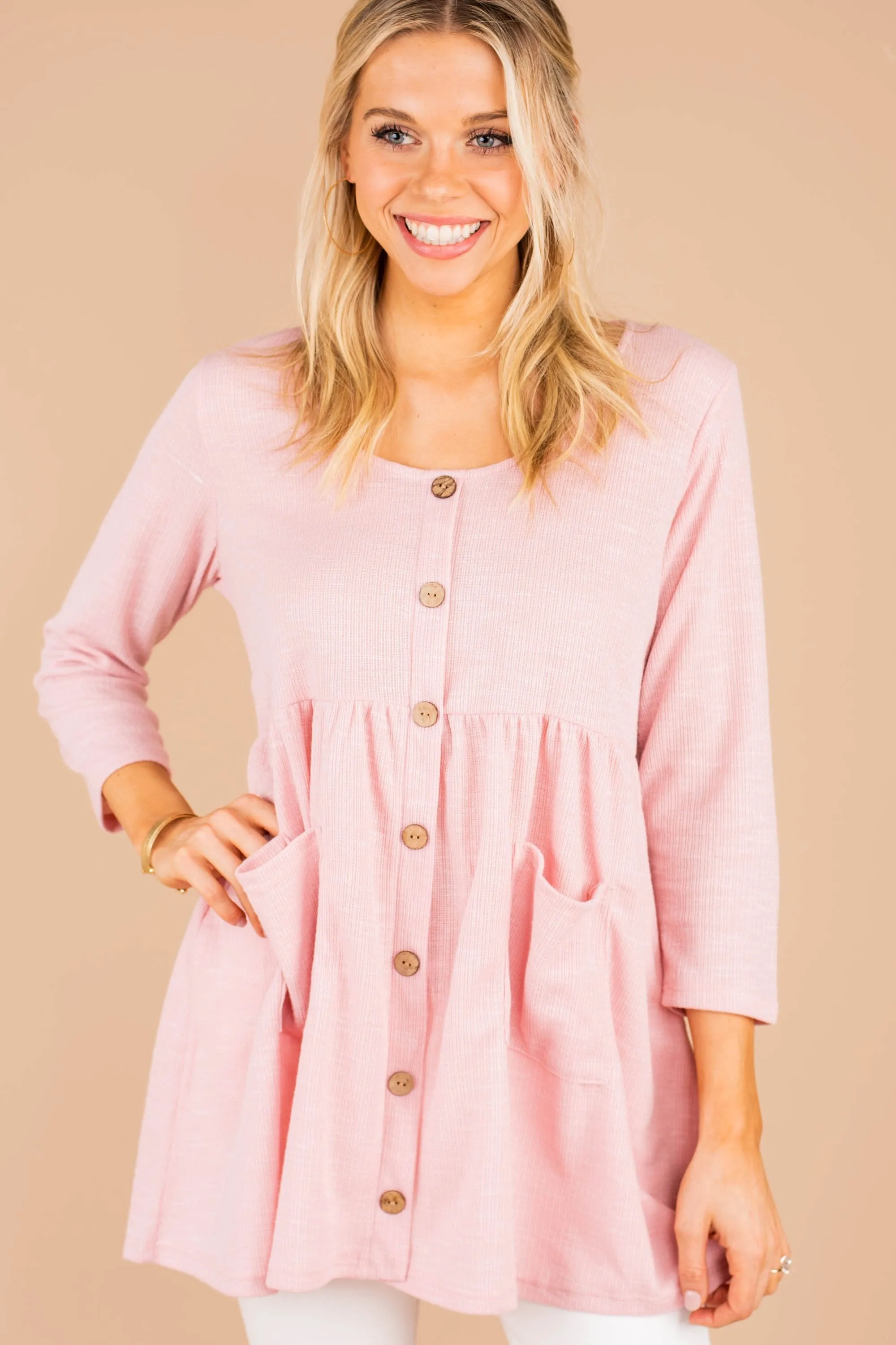 Start It Off Right Blush Pink Babydoll Tunic