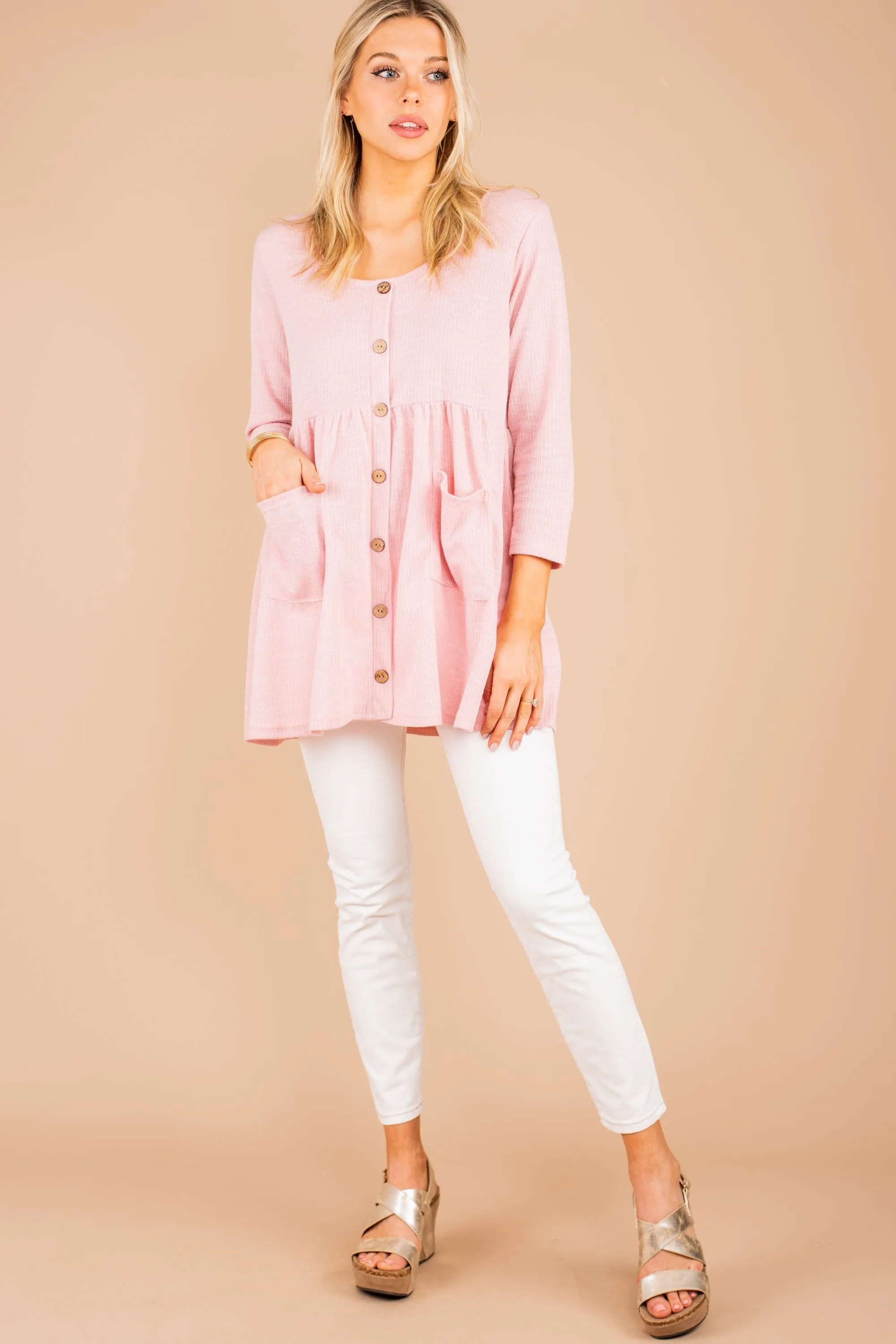 Start It Off Right Blush Pink Babydoll Tunic