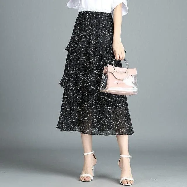 Summer Casual Dot Bud Lace Skirt