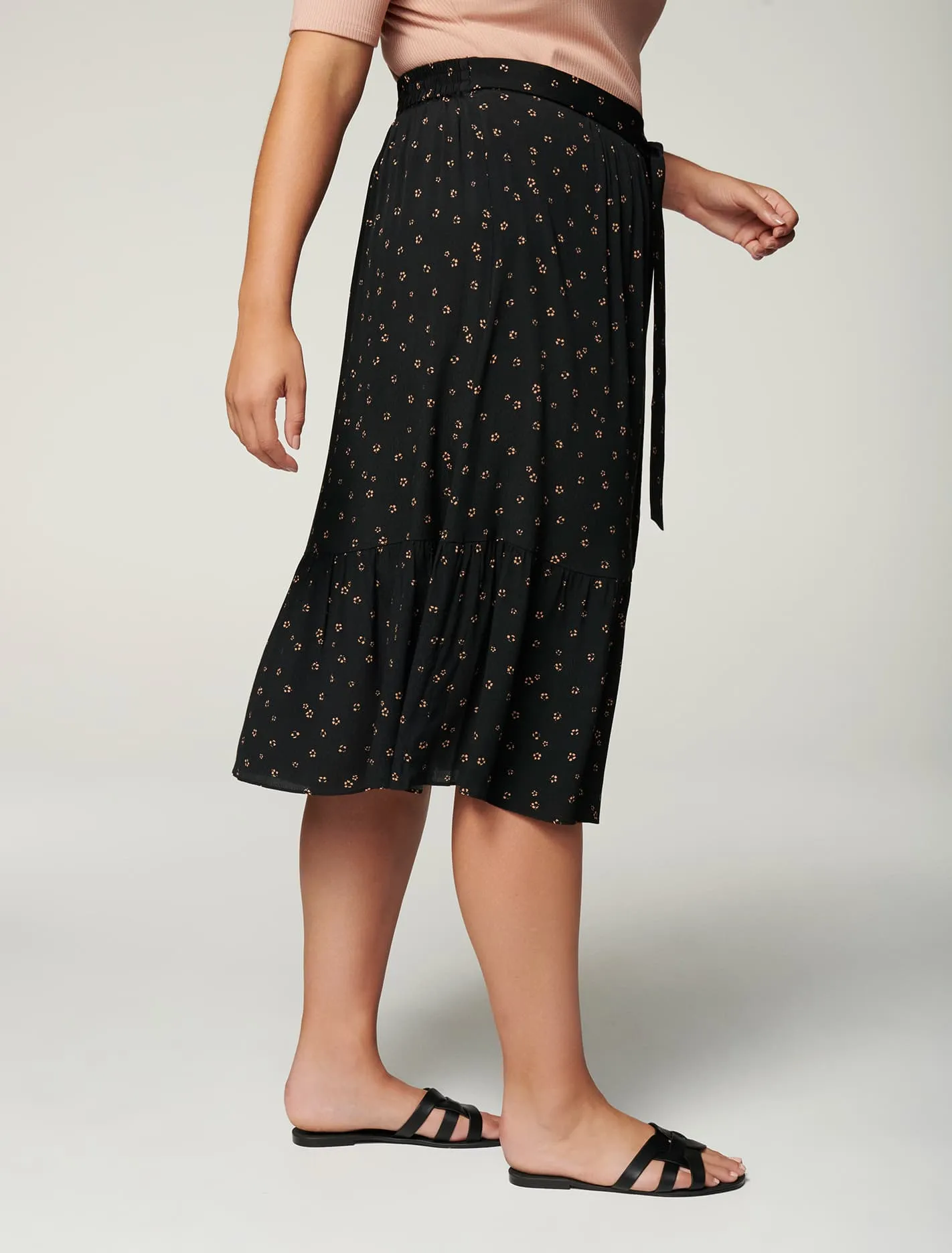 Tatiana Curve Midi Skirt