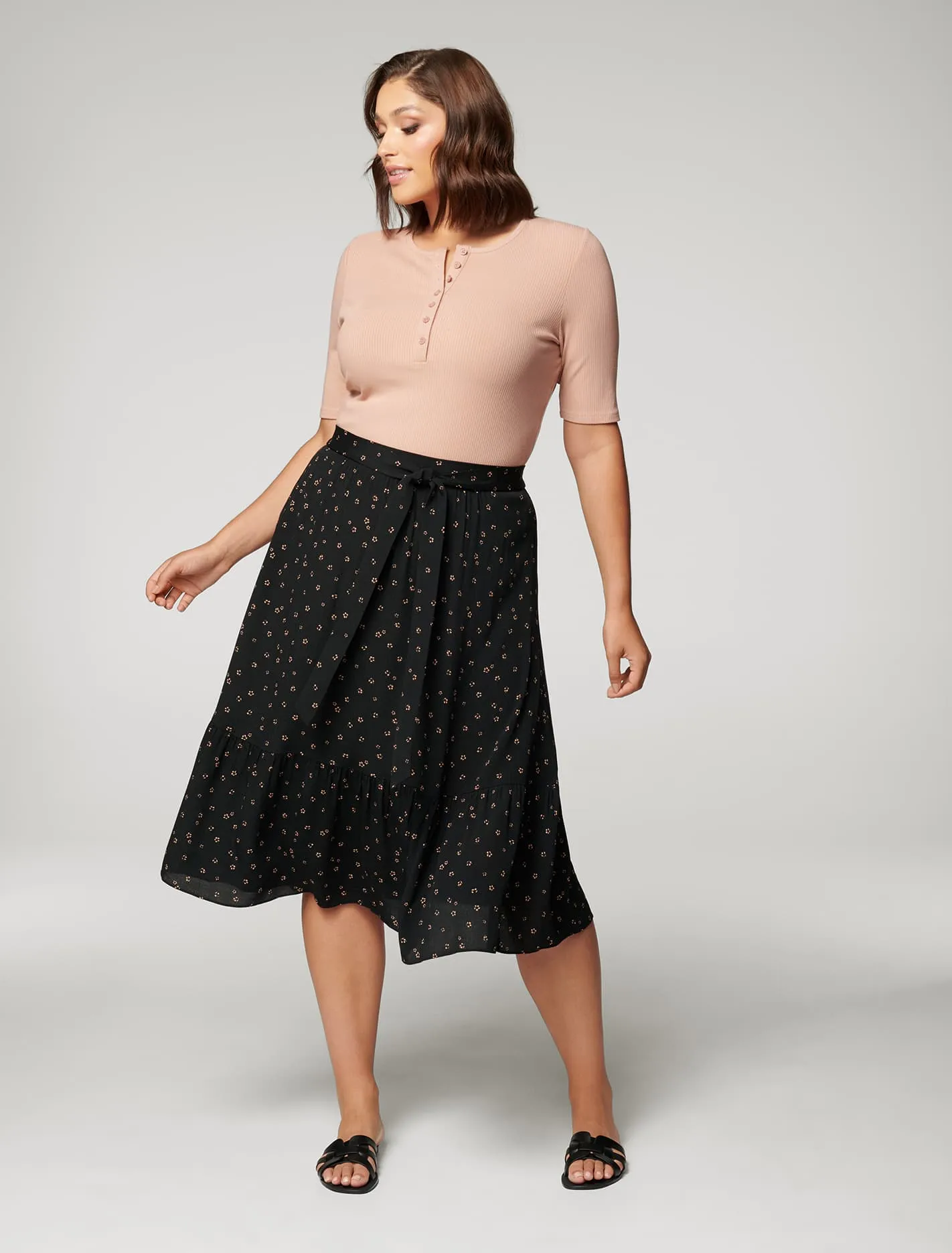Tatiana Curve Midi Skirt