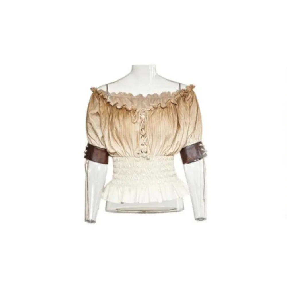 Tea Stained Peasant Blouse