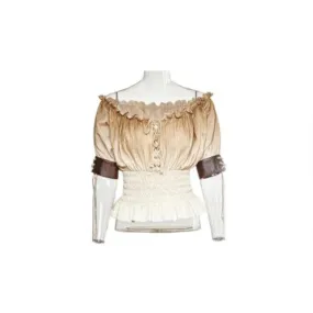 Tea Stained Peasant Blouse