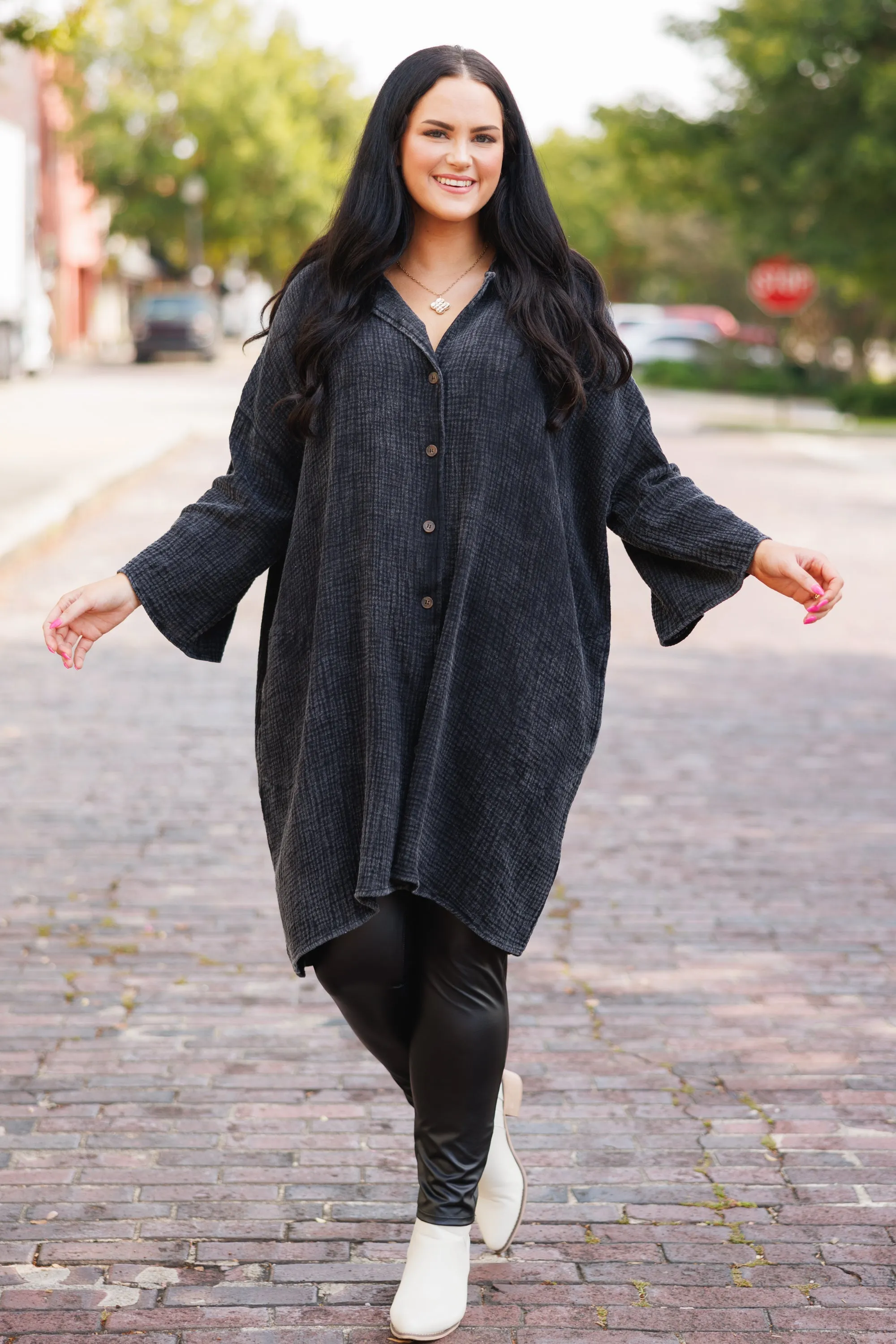 Tear It Down Tunic, Black