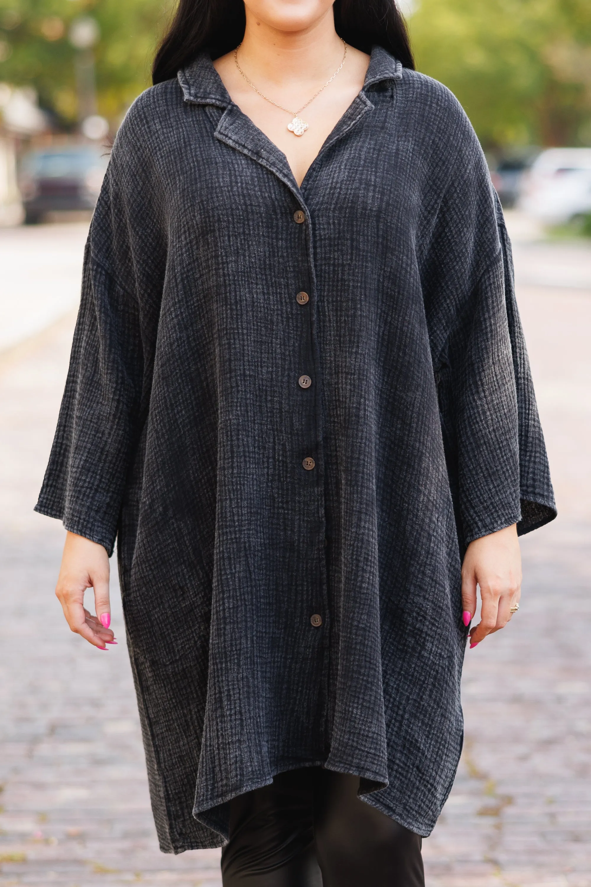 Tear It Down Tunic, Black