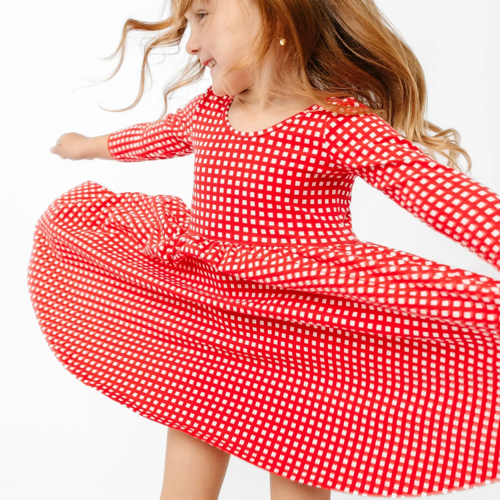 The Ballet Dress in Cranberry Grid