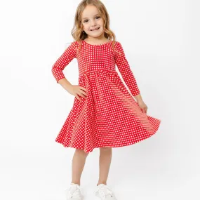 The Ballet Dress in Cranberry Grid
