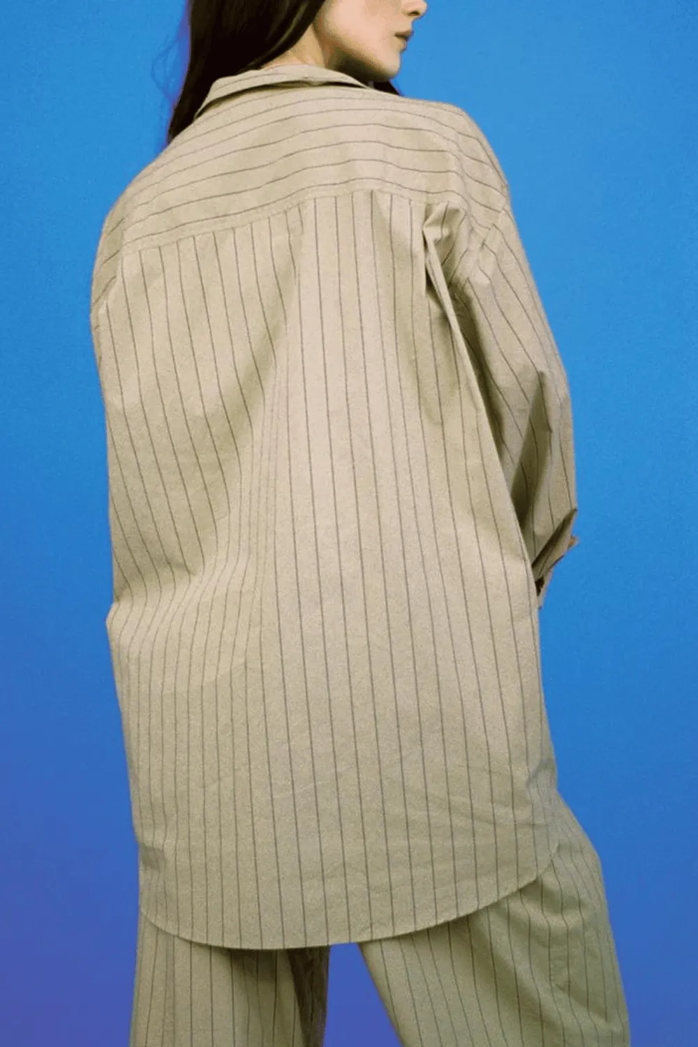 The Big Button Up | Camel Stripe