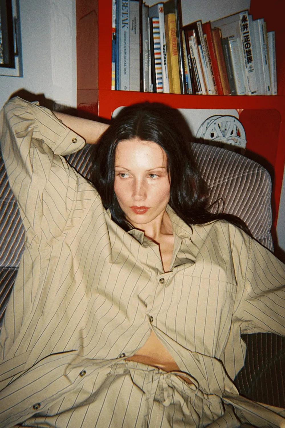 The Big Button Up | Camel Stripe