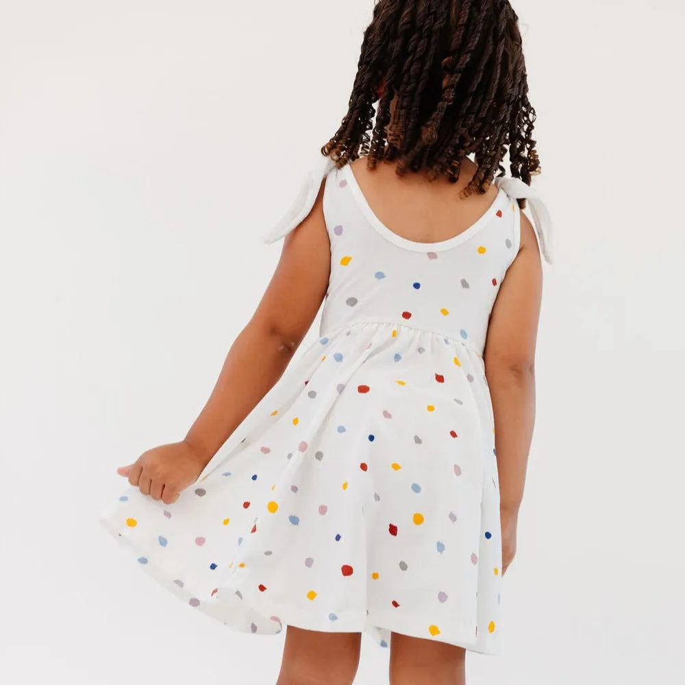 The Bow Tank Ballet Dress in Confetti Dot