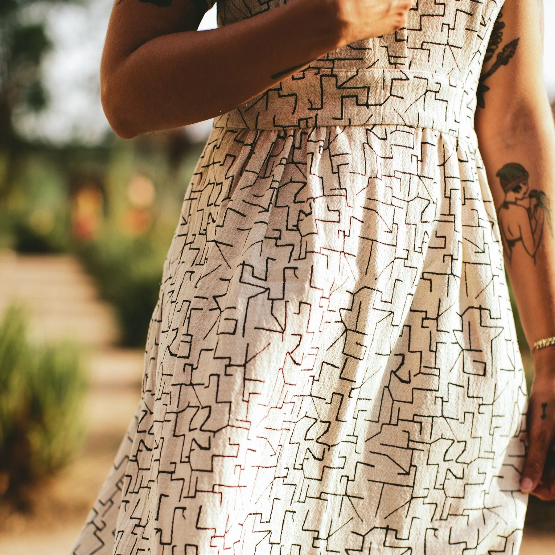 The Emma Dress in Maze Print