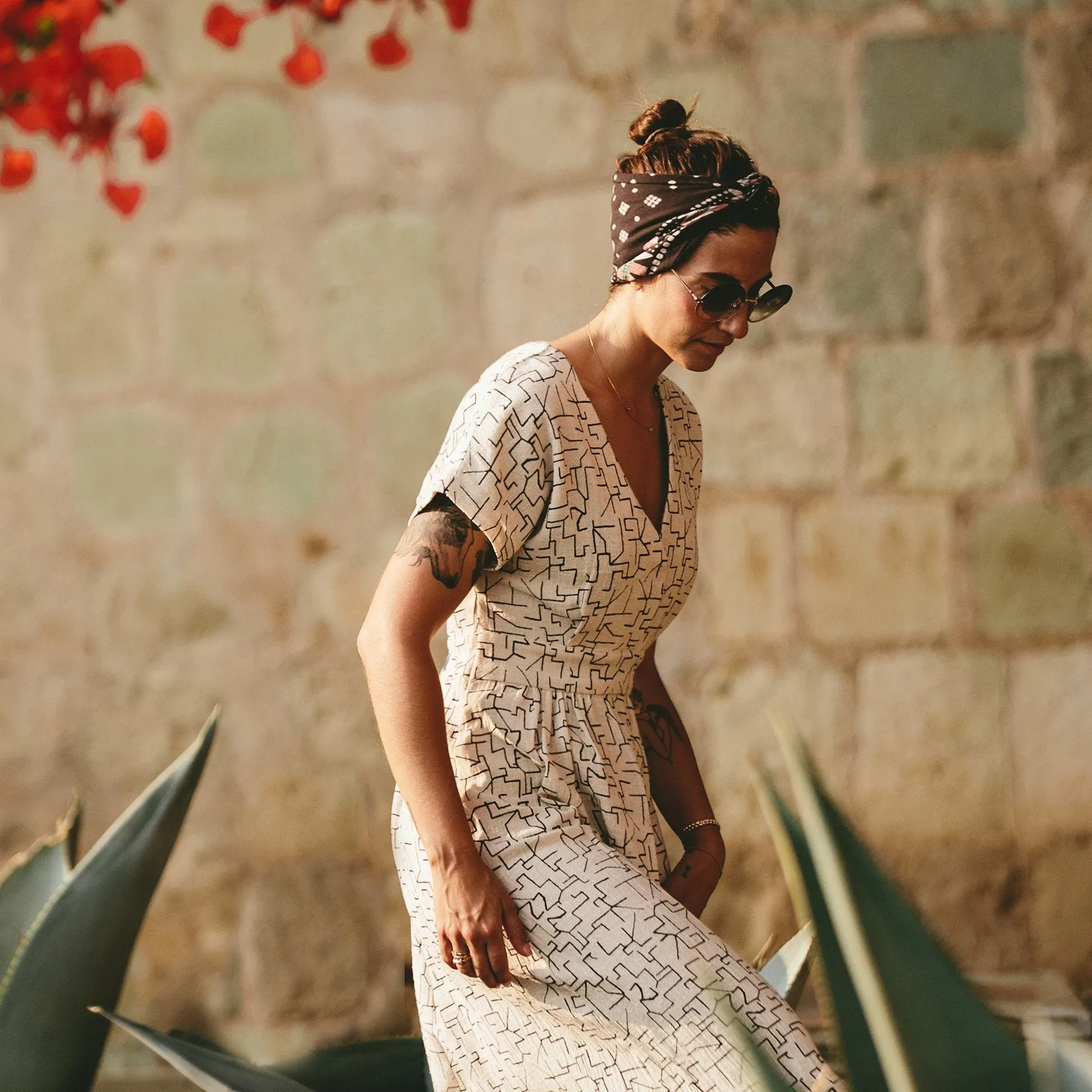 The Emma Dress in Maze Print