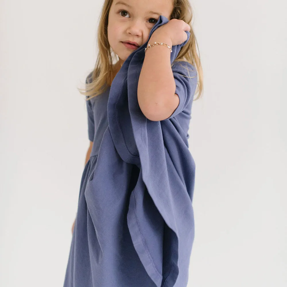 The Short Sleeve Ballet Dress in Blue Sea