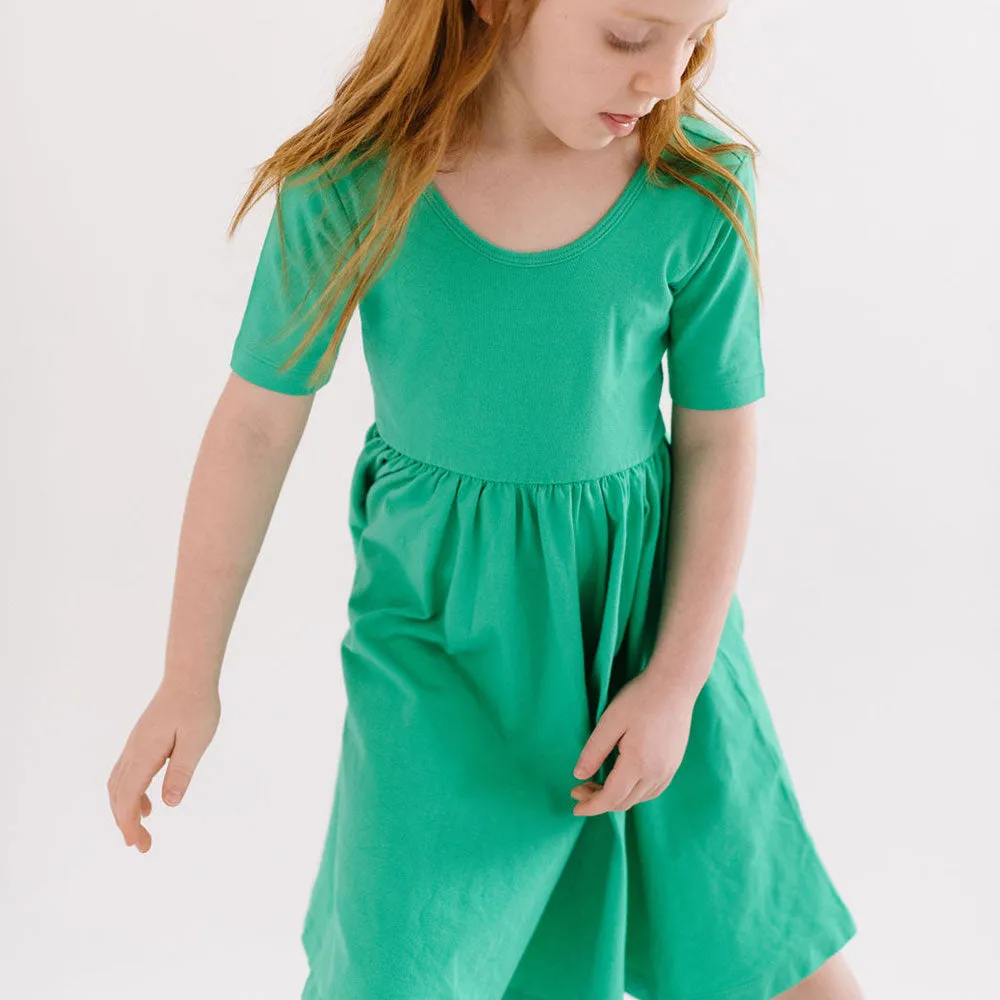 The Short Sleeve Ballet Dress in Mint Green