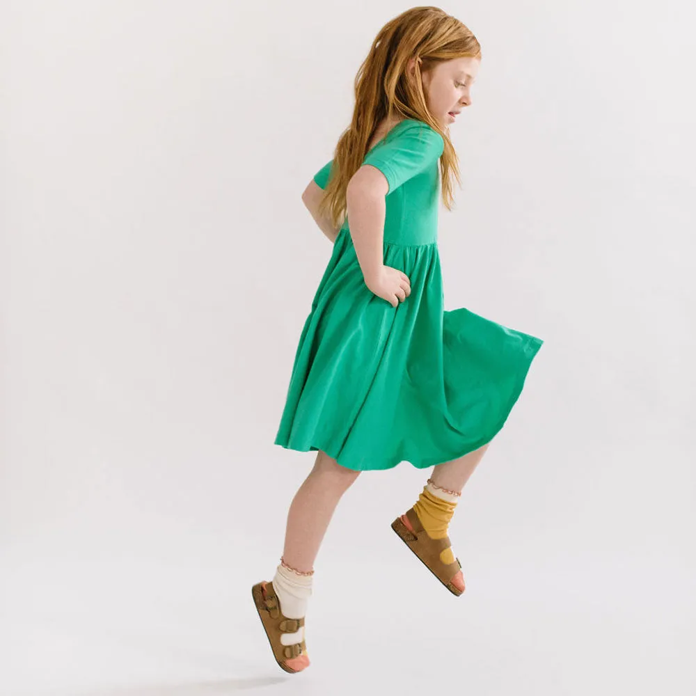The Short Sleeve Ballet Dress in Mint Green