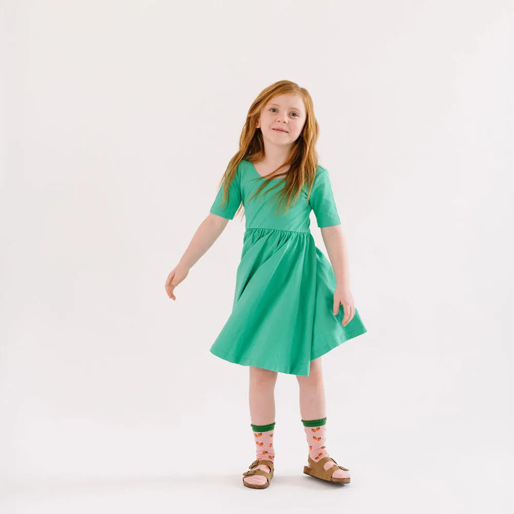 The Short Sleeve Ballet Dress in Mint Green