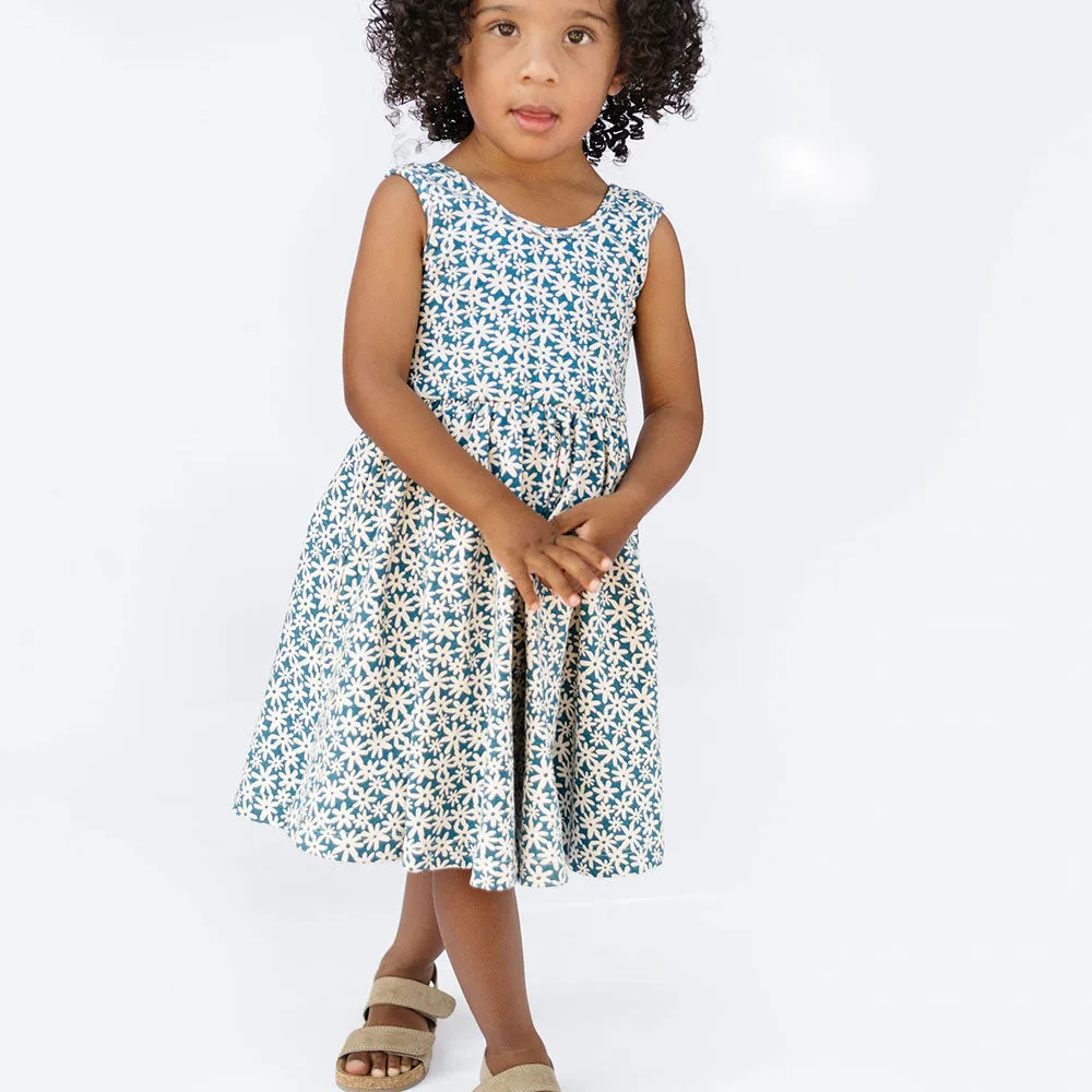 The Tank Ballet Dress in Blue Flower Power