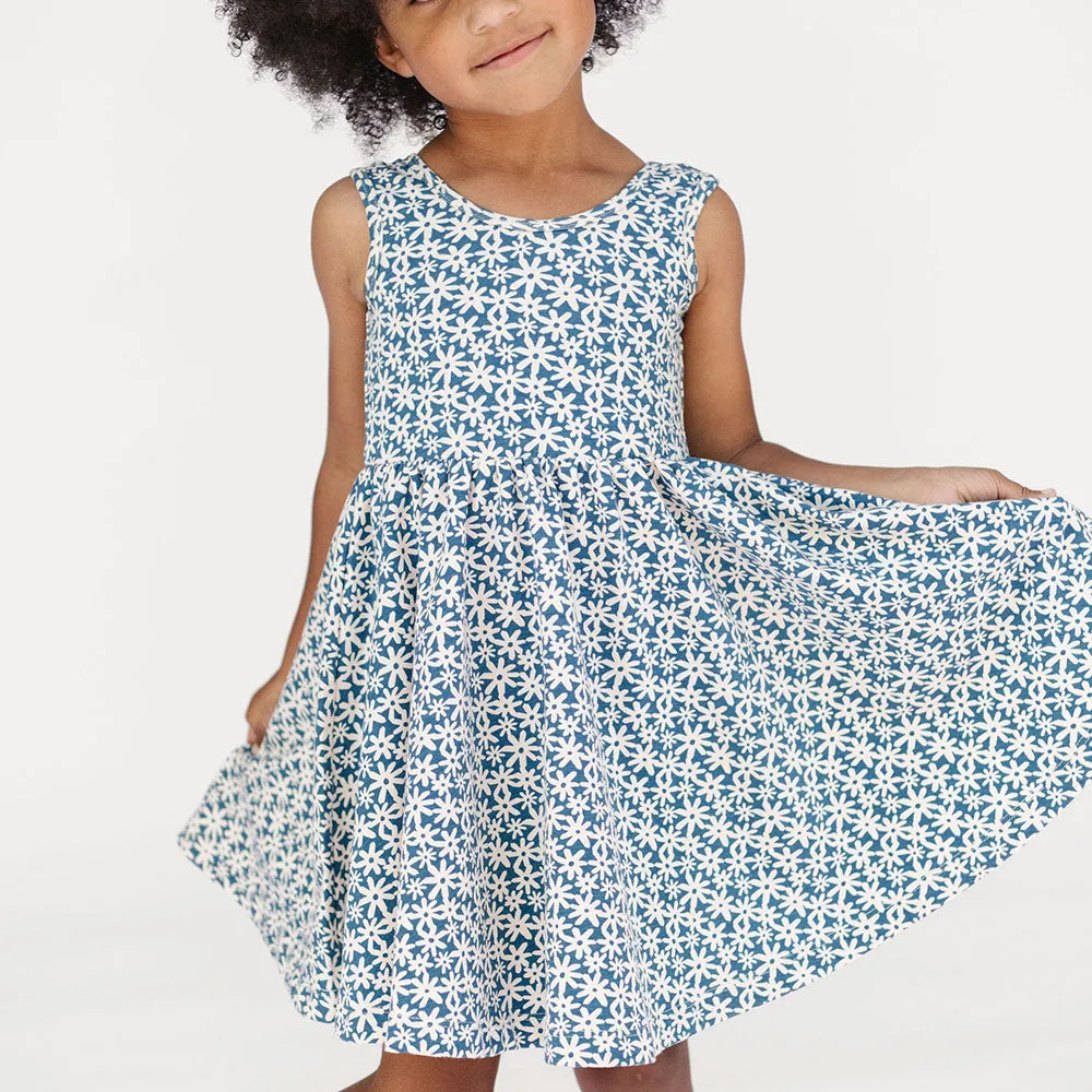 The Tank Ballet Dress in Blue Flower Power