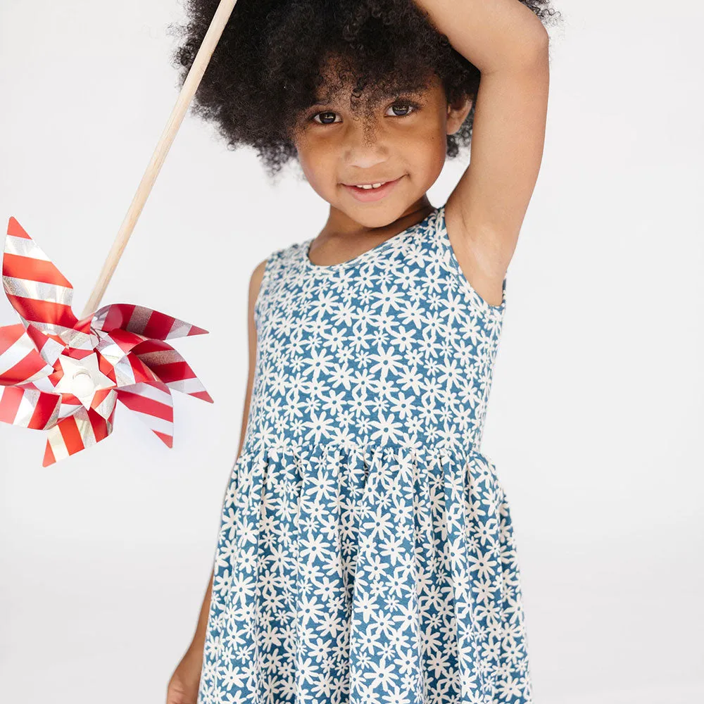 The Tank Ballet Dress in Blue Flower Power