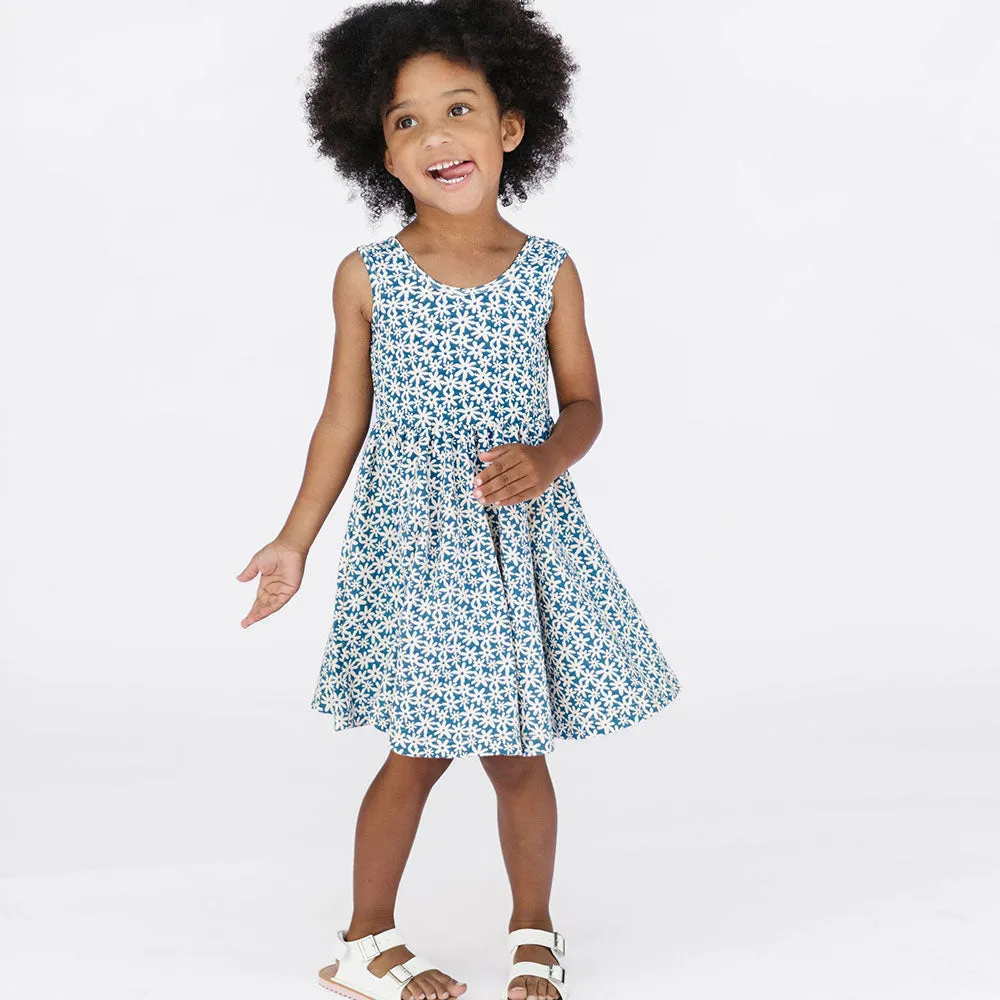 The Tank Ballet Dress in Blue Flower Power