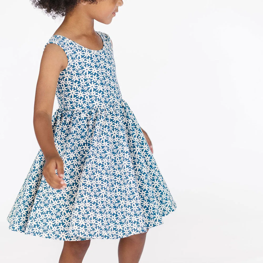The Tank Ballet Dress in Blue Flower Power