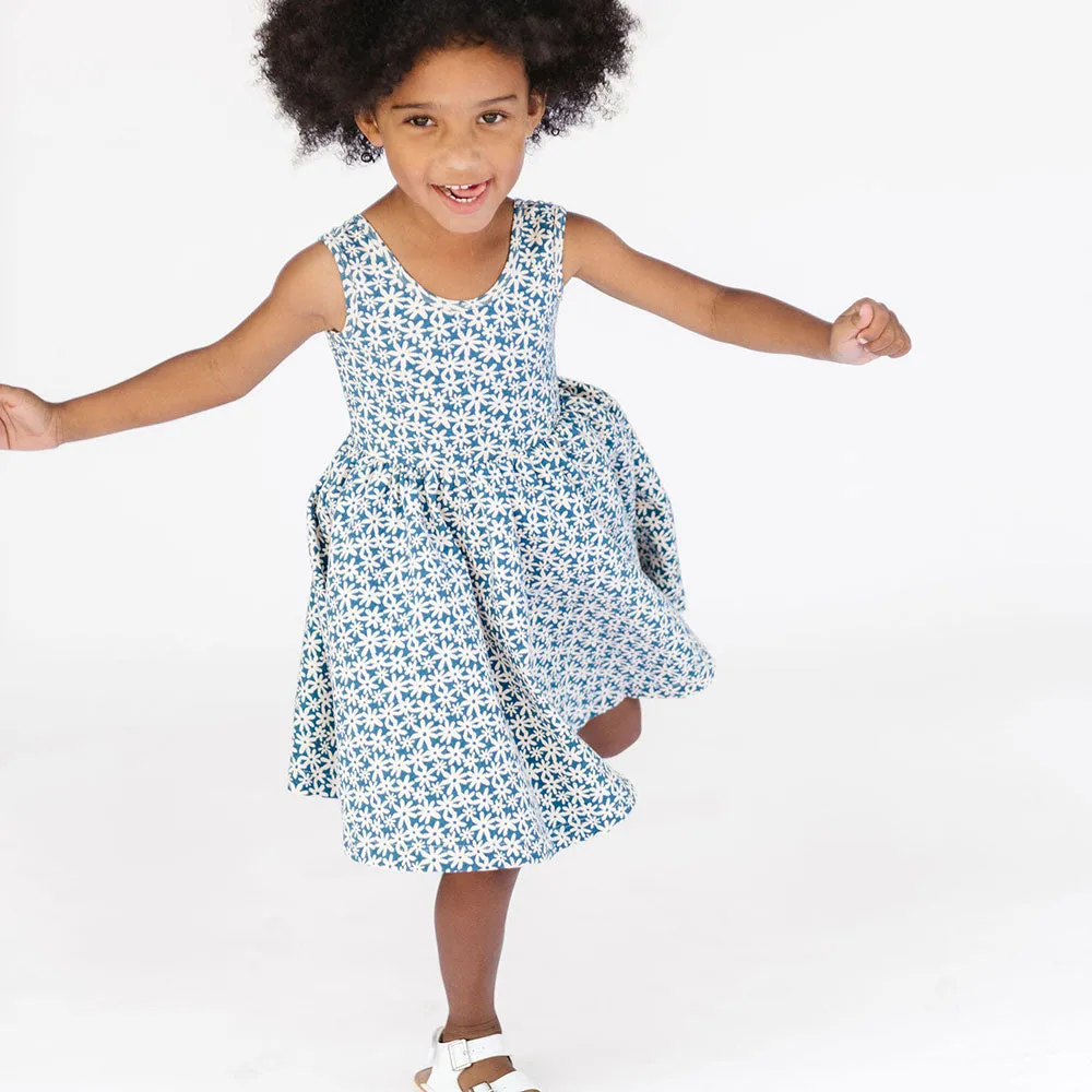 The Tank Ballet Dress in Blue Flower Power