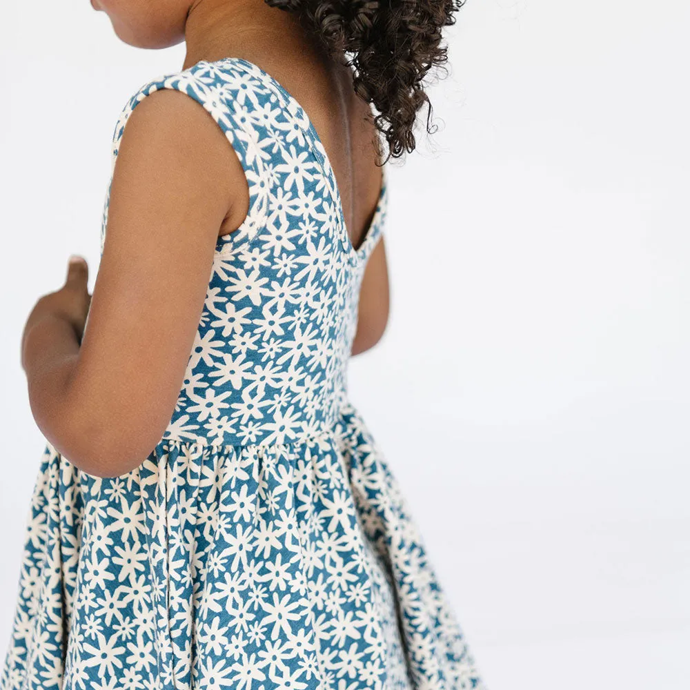 The Tank Ballet Dress in Blue Flower Power
