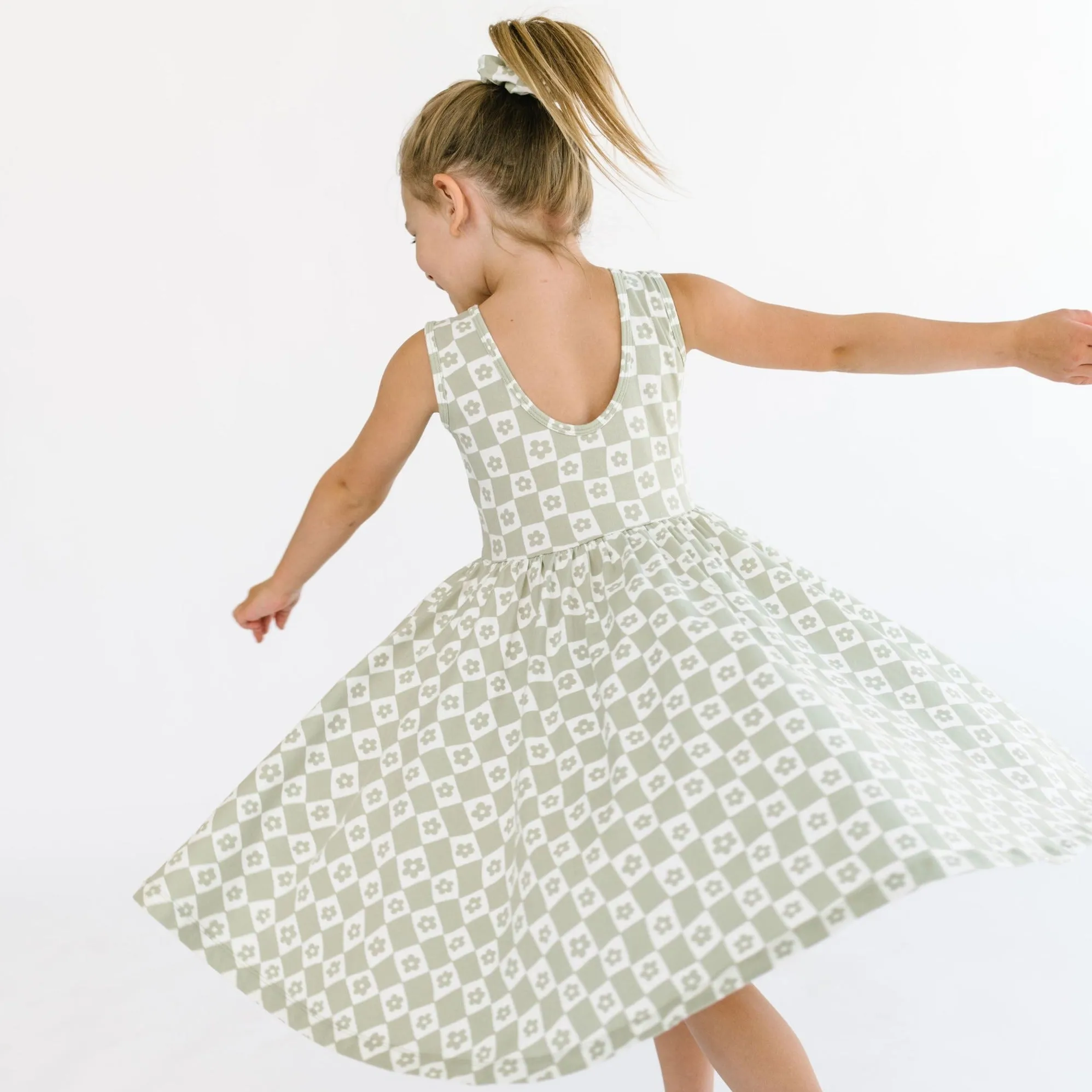 The Tank Ballet Dress in Checked Fleur