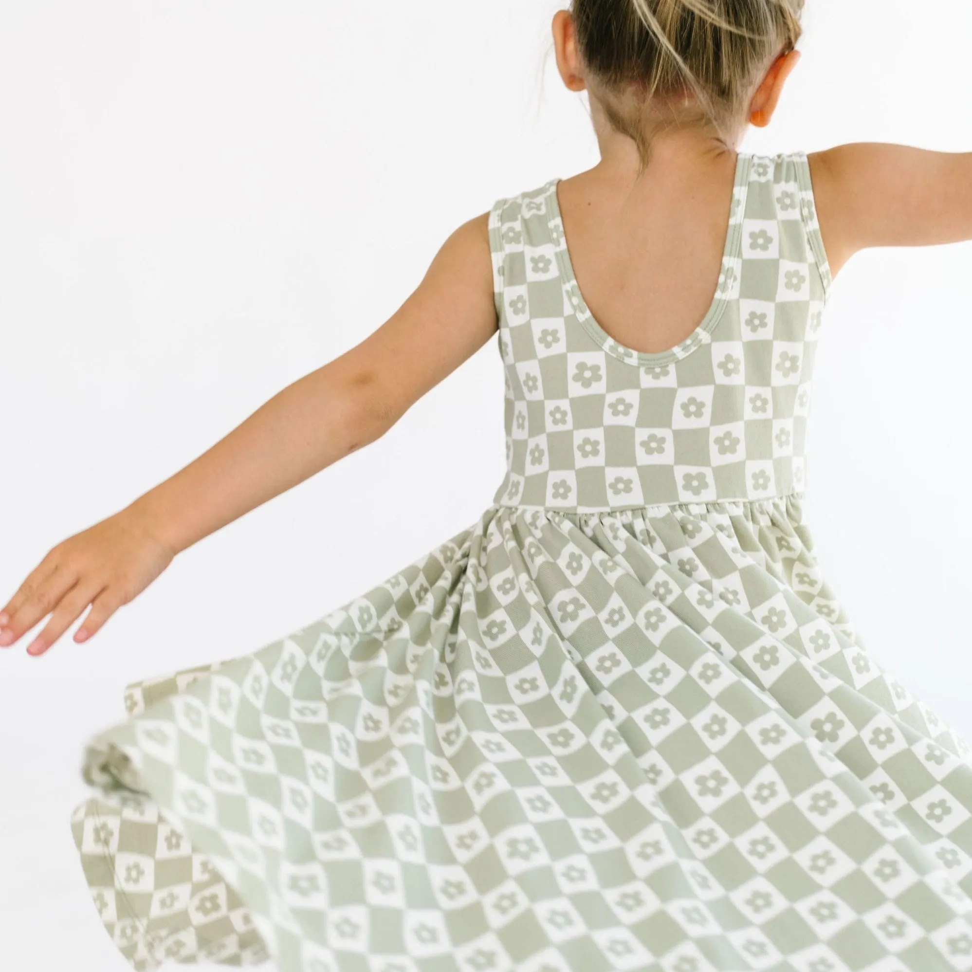 The Tank Ballet Dress in Checked Fleur