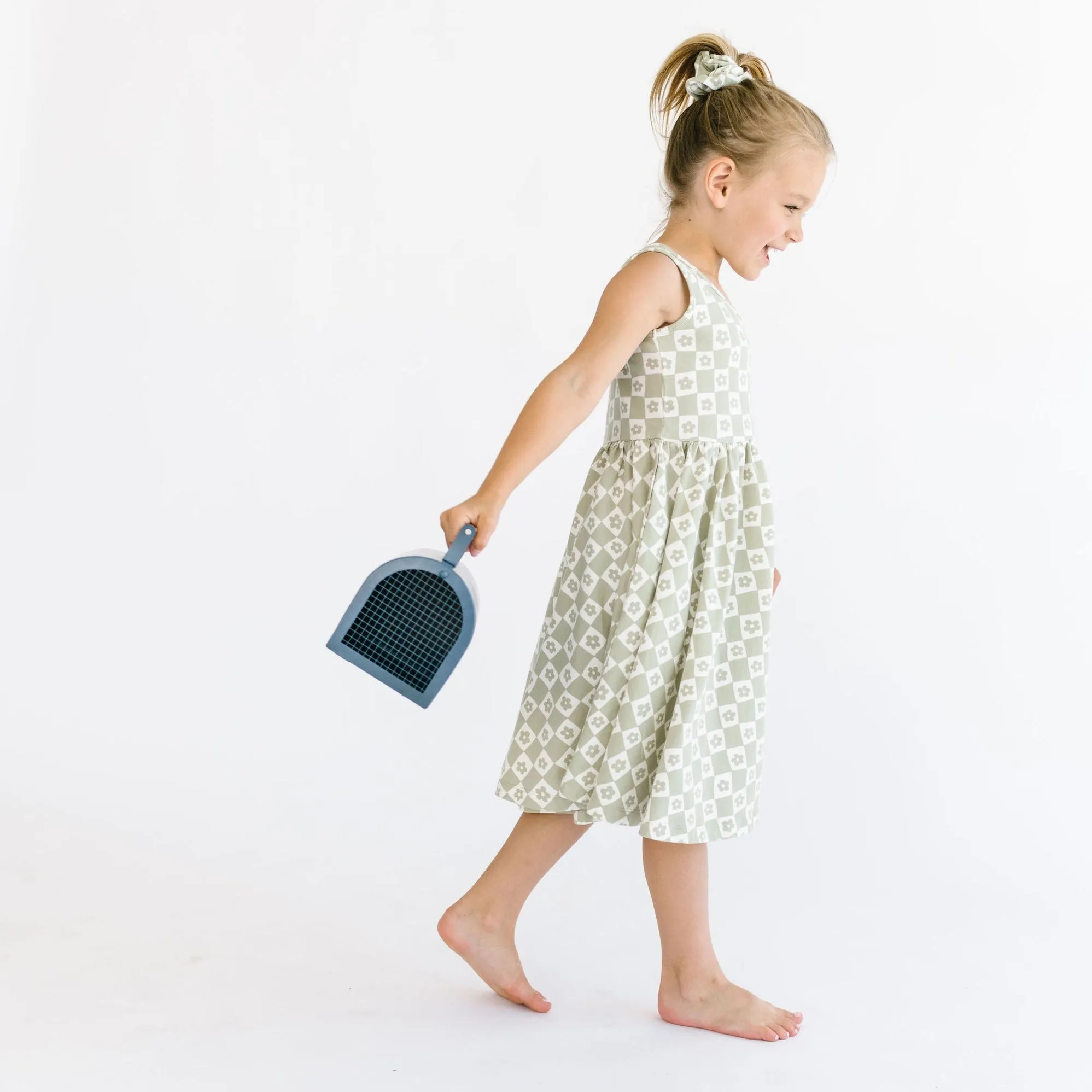 The Tank Ballet Dress in Checked Fleur