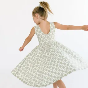 The Tank Ballet Dress in Checked Fleur