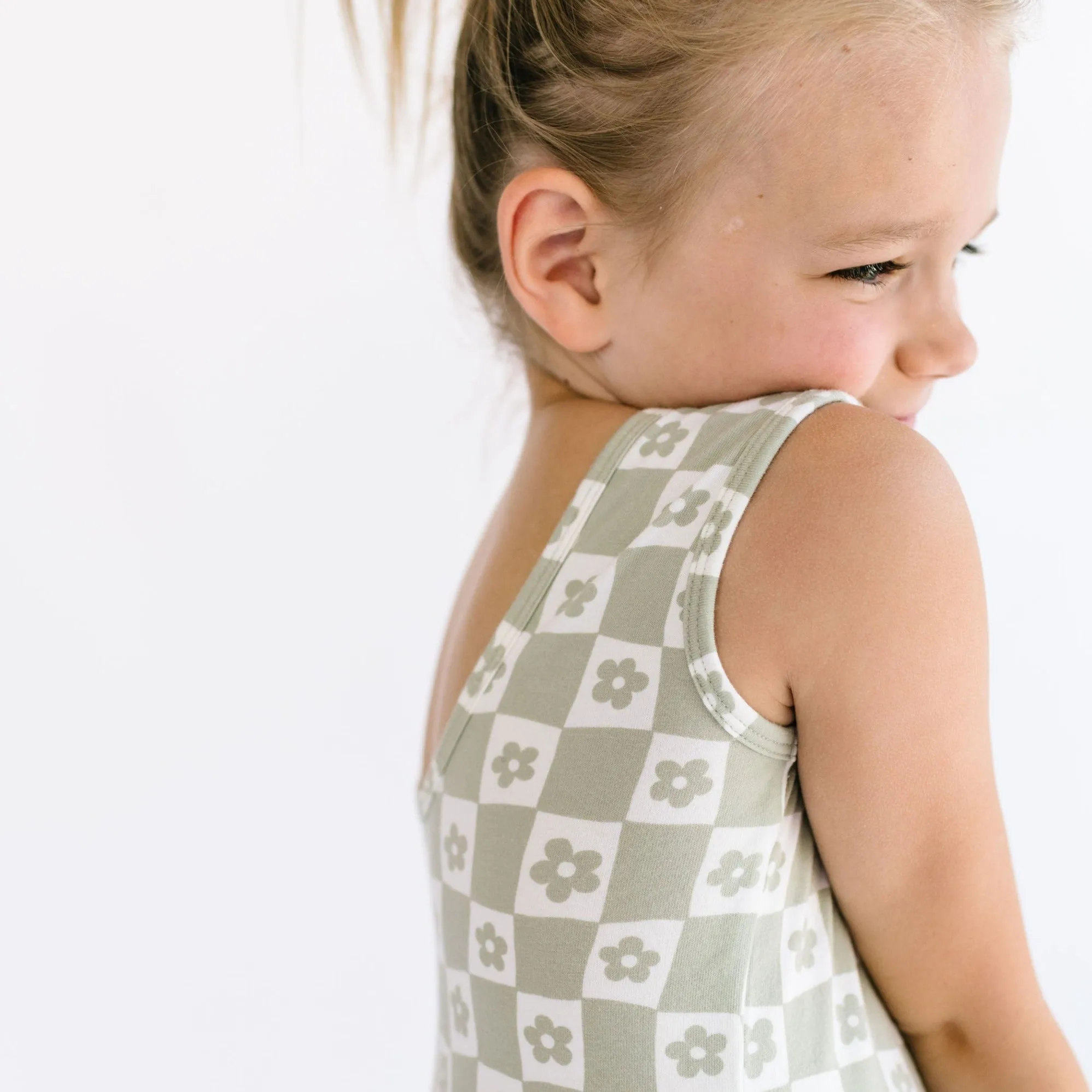 The Tank Ballet Dress in Checked Fleur