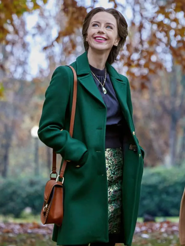 The Wedding Veil Inspiration 2023 Kacey Rohl Green Wool Coat