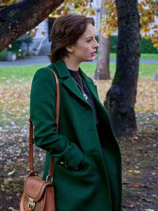 The Wedding Veil Inspiration 2023 Kacey Rohl Green Wool Coat