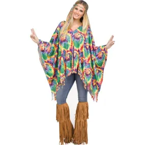 Tie-Dye Hippie Poncho - Adult